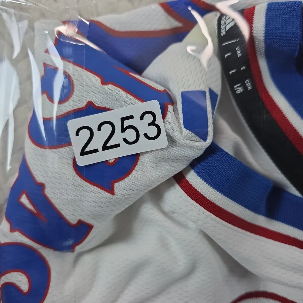 Adidas Kansas Jayhawks Sixth Man Band Basketball Jersey White Mens Large 6